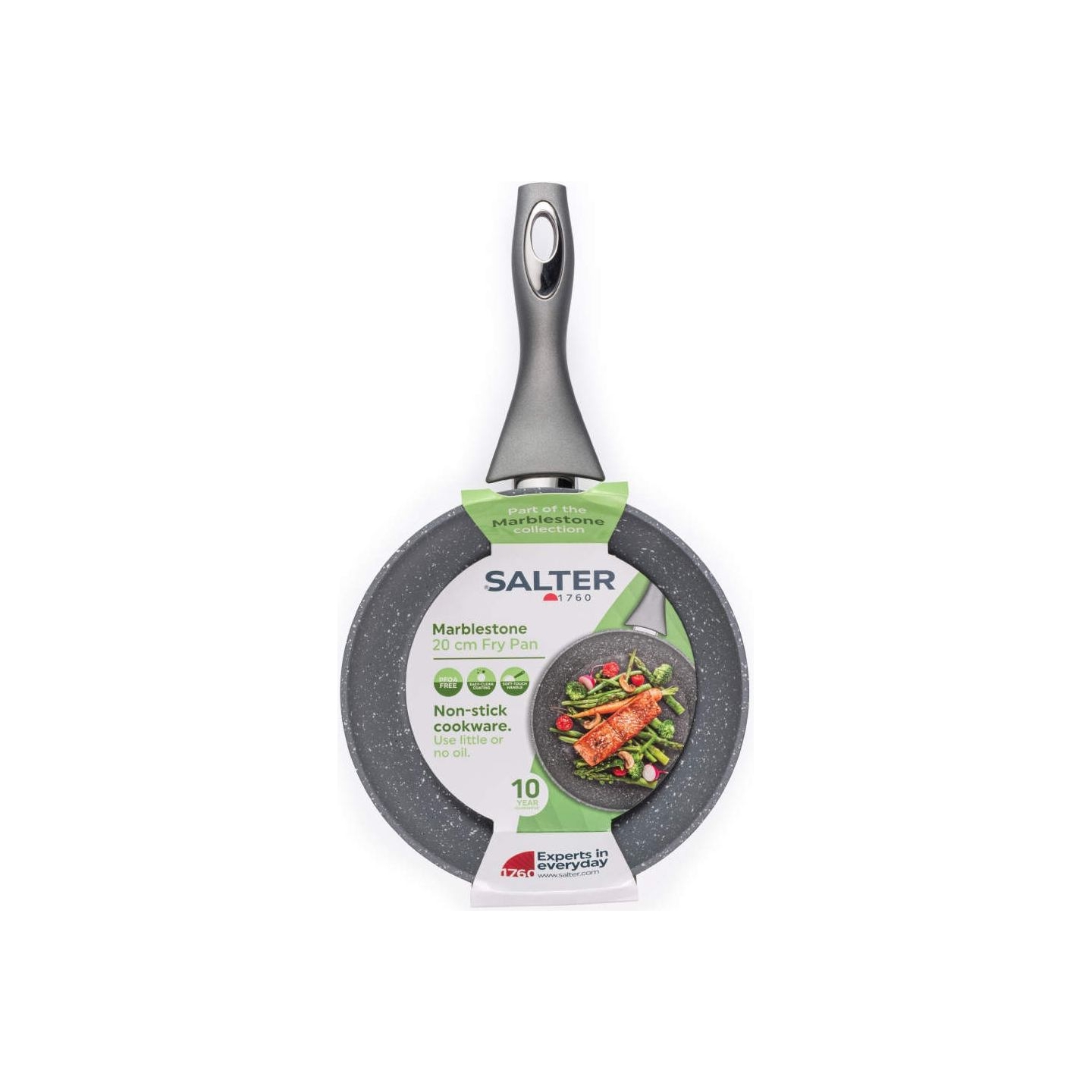 Salter BW02762G2MOR Marblestone 20 cm Fry Pan, Grey