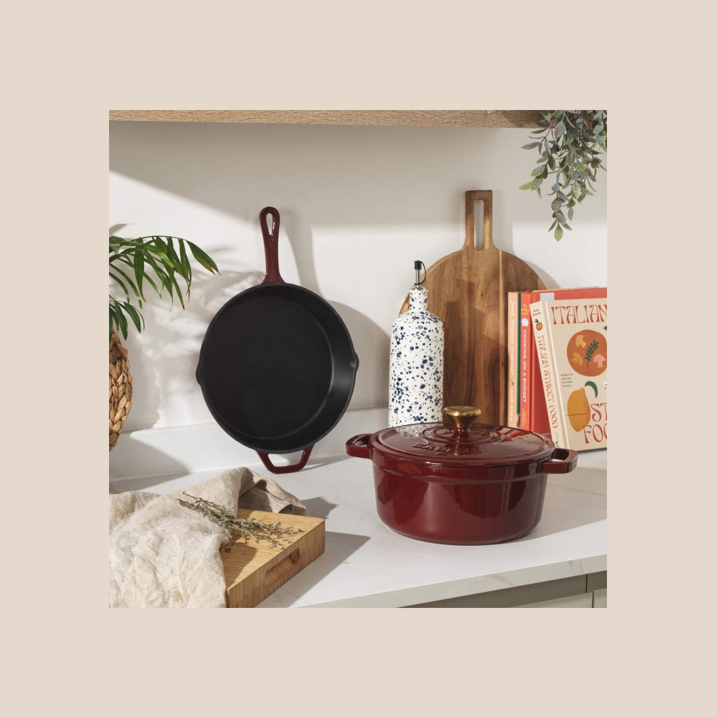 Salter BW13773R Cast Iron 26cm Fry Pan, Red