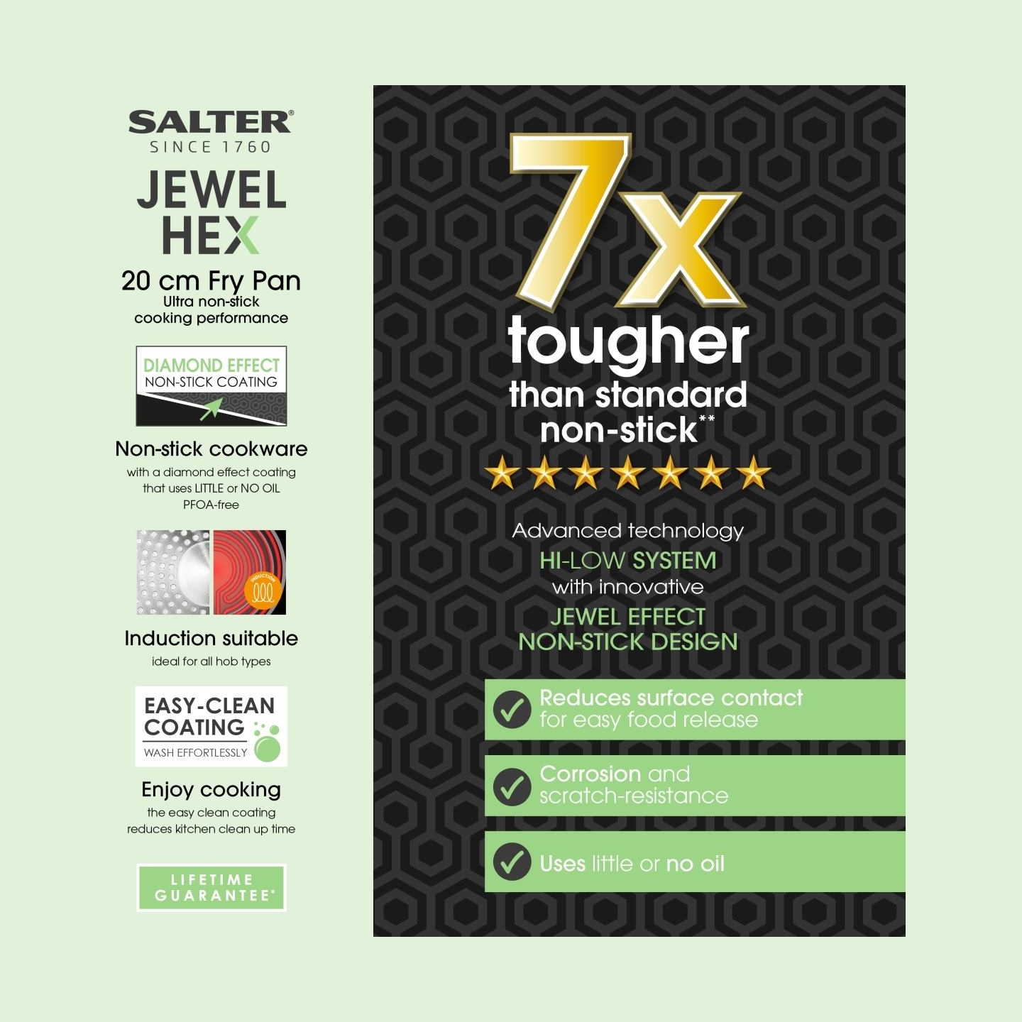 Salter BW11619SA3 Jewel Hex 20cm Fry Pan
