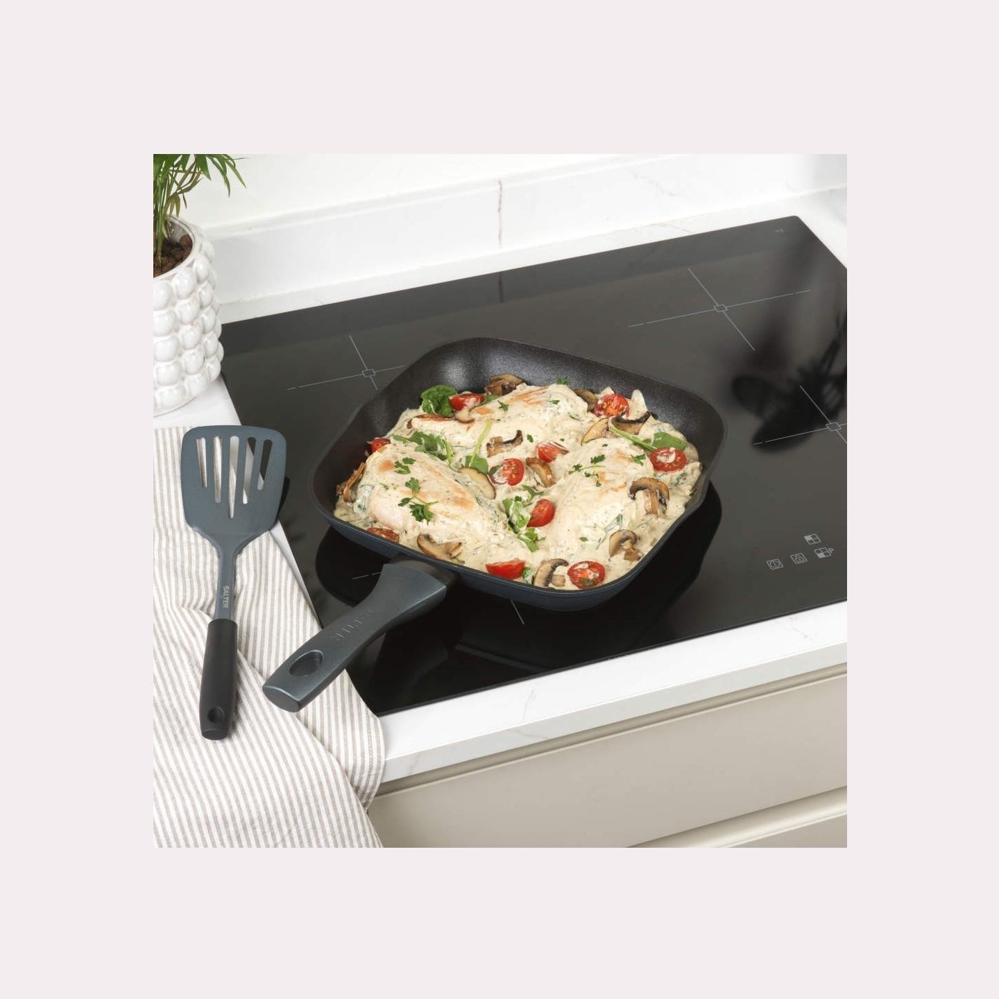Salter BW13594DU Megastone Excellence 28cm Griddle Pan, Grey