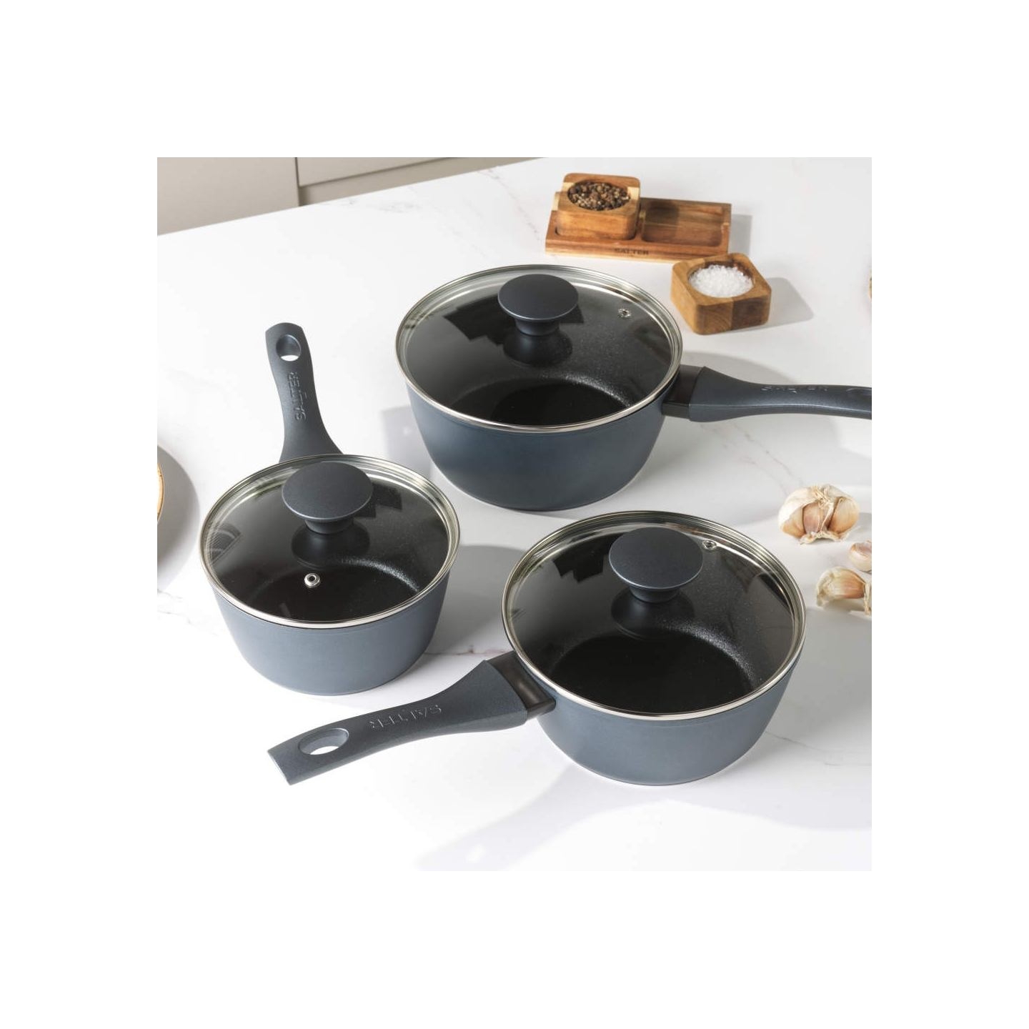Salter BW13591DU Megastone Excellence 3 Piece Pan Set