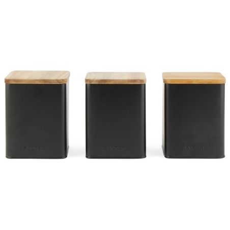 Salter BW12898EU7 Toronto 3-Piece Canister Set Black