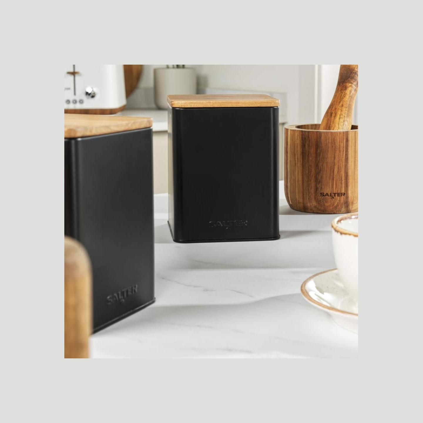 Salter BW12898EU7 Toronto 3-Piece Canister Set Black