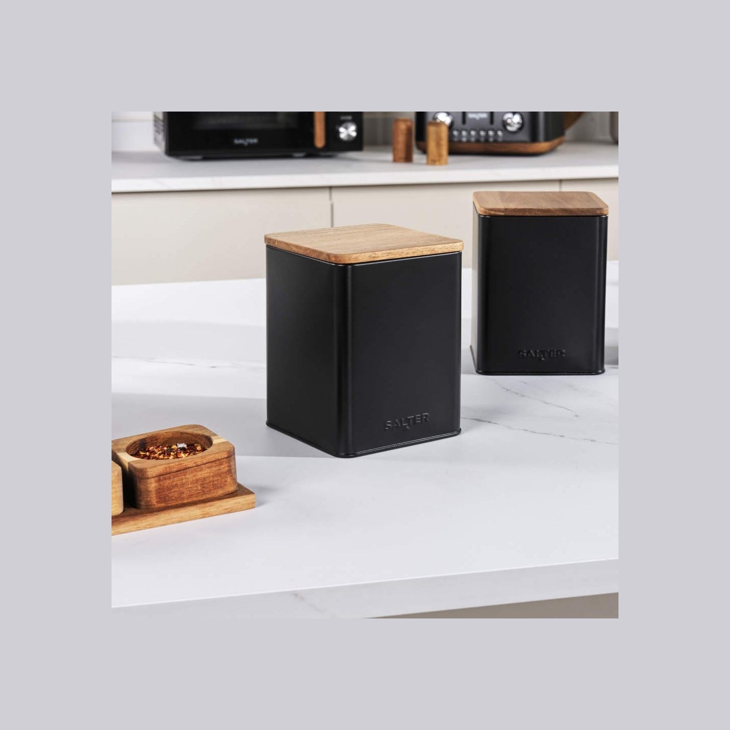 Salter BW12898EU7 Toronto 3-Piece Canister Set Black
