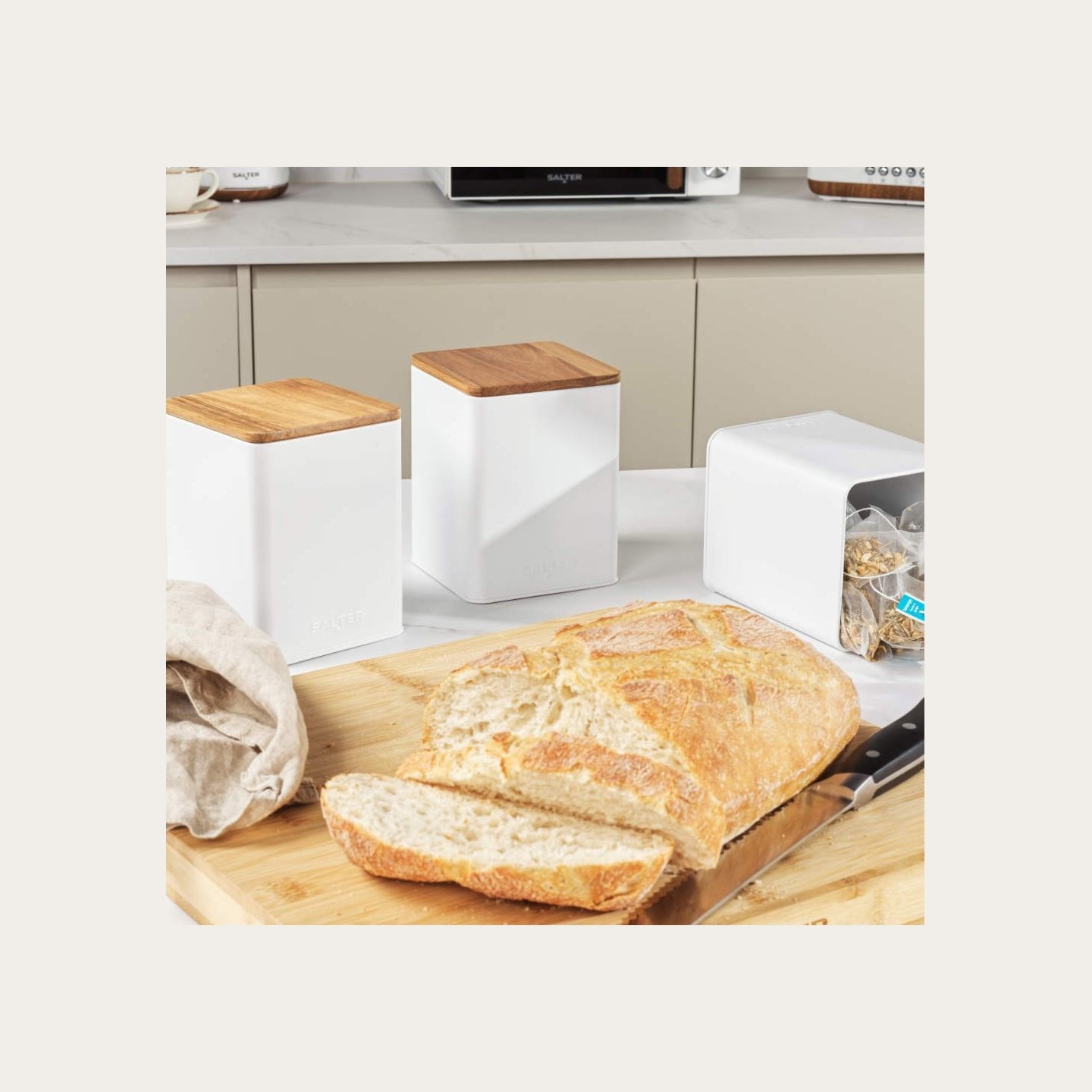 Salter BW12898WEU7 Toronto 3-Piece Canister Set White