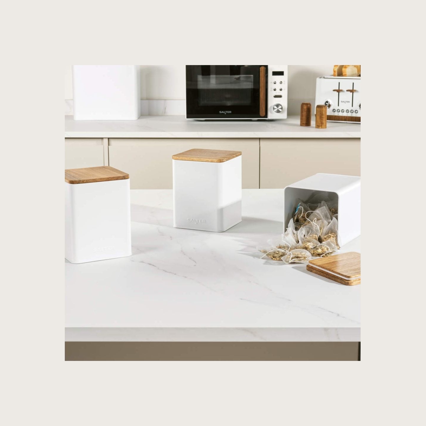 Salter BW12898WEU7 Toronto 3-Piece Canister Set White