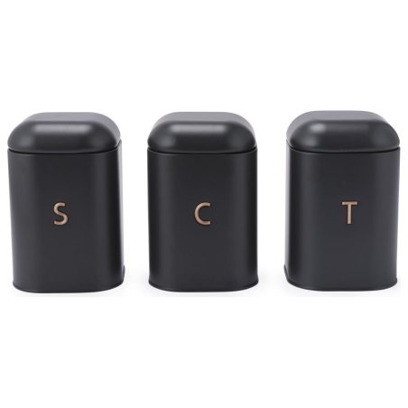 Salter BW13729EU7 Pebble 3-Piece Canister Set Charcoal