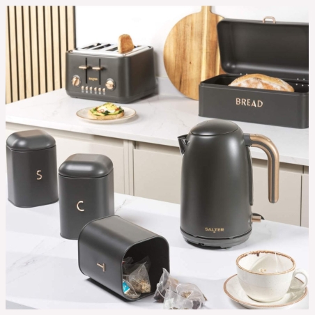 Salter BW13729EU7 Pebble 3-Piece Canister Set Charcoal