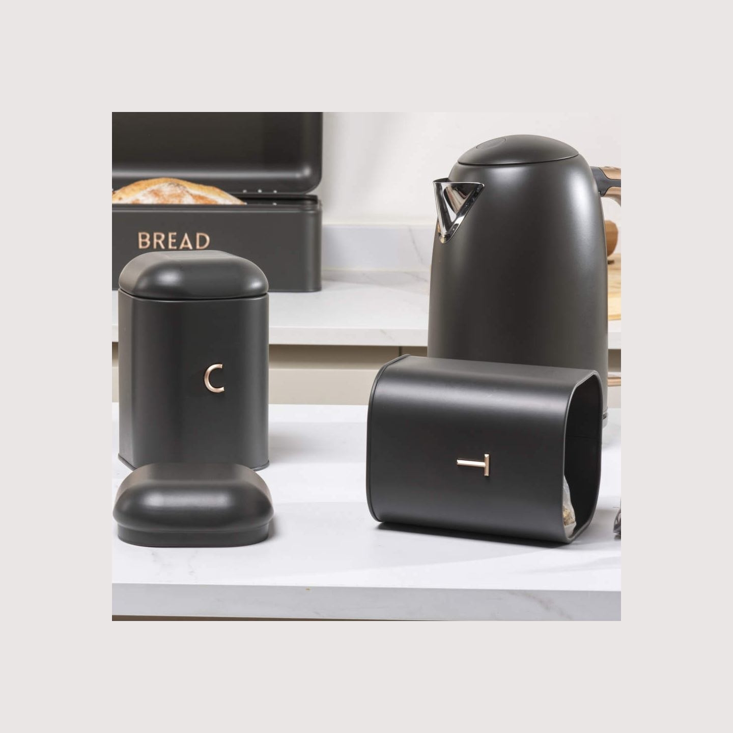 Salter BW13729EU7 Pebble 3-Piece Canister Set Charcoal