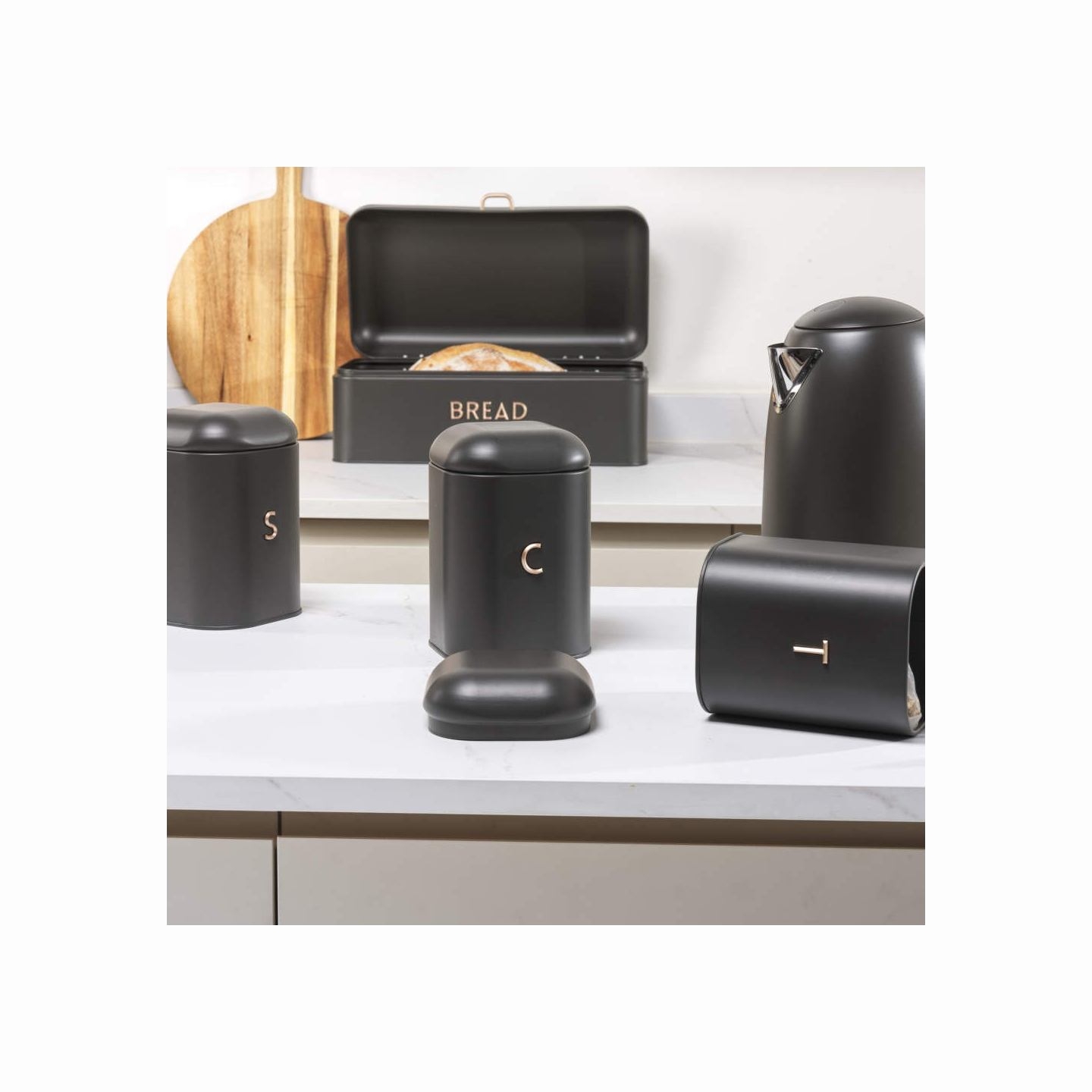 Salter BW13731EU7 Pebble 4-Piece Countertop Set Charcoal