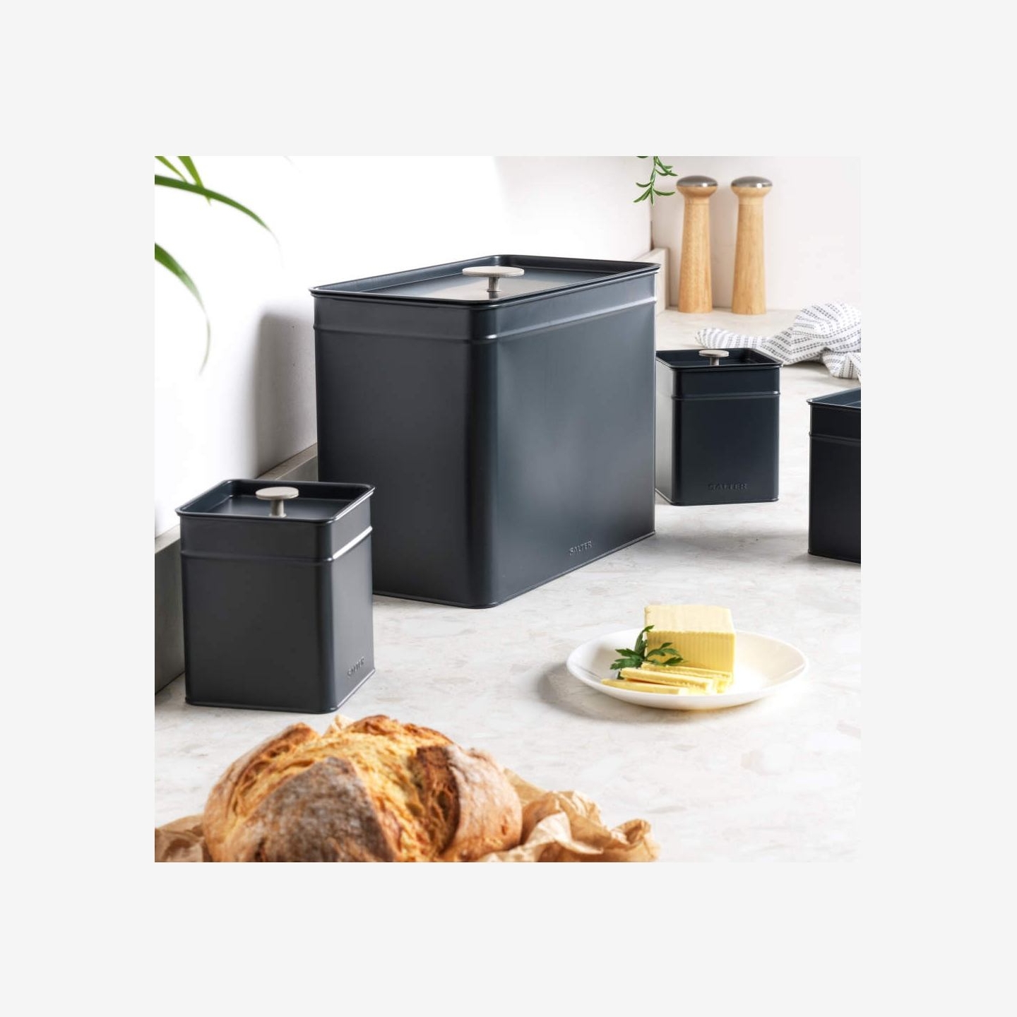 Salter BW126131EU7 Marino 4-Piece Bread Bin & Canister Set