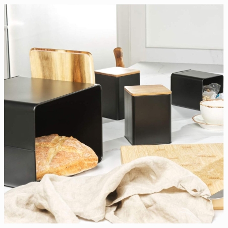 Salter BW129001EU7 Toronto 4-Piece Bread Bin & Canister Set - Black