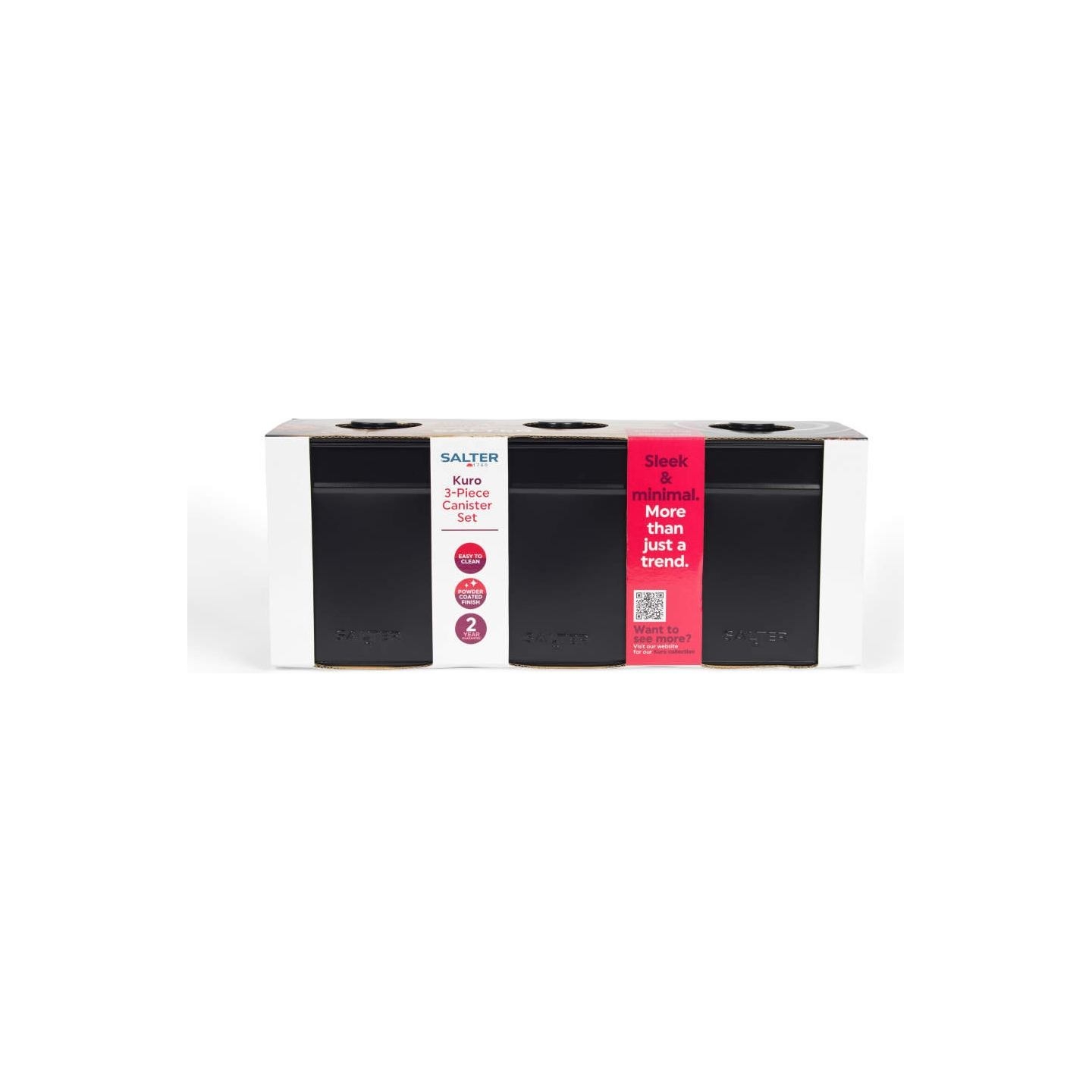 Salter BW124571EU7 Kuro 3-Piece Canister Set