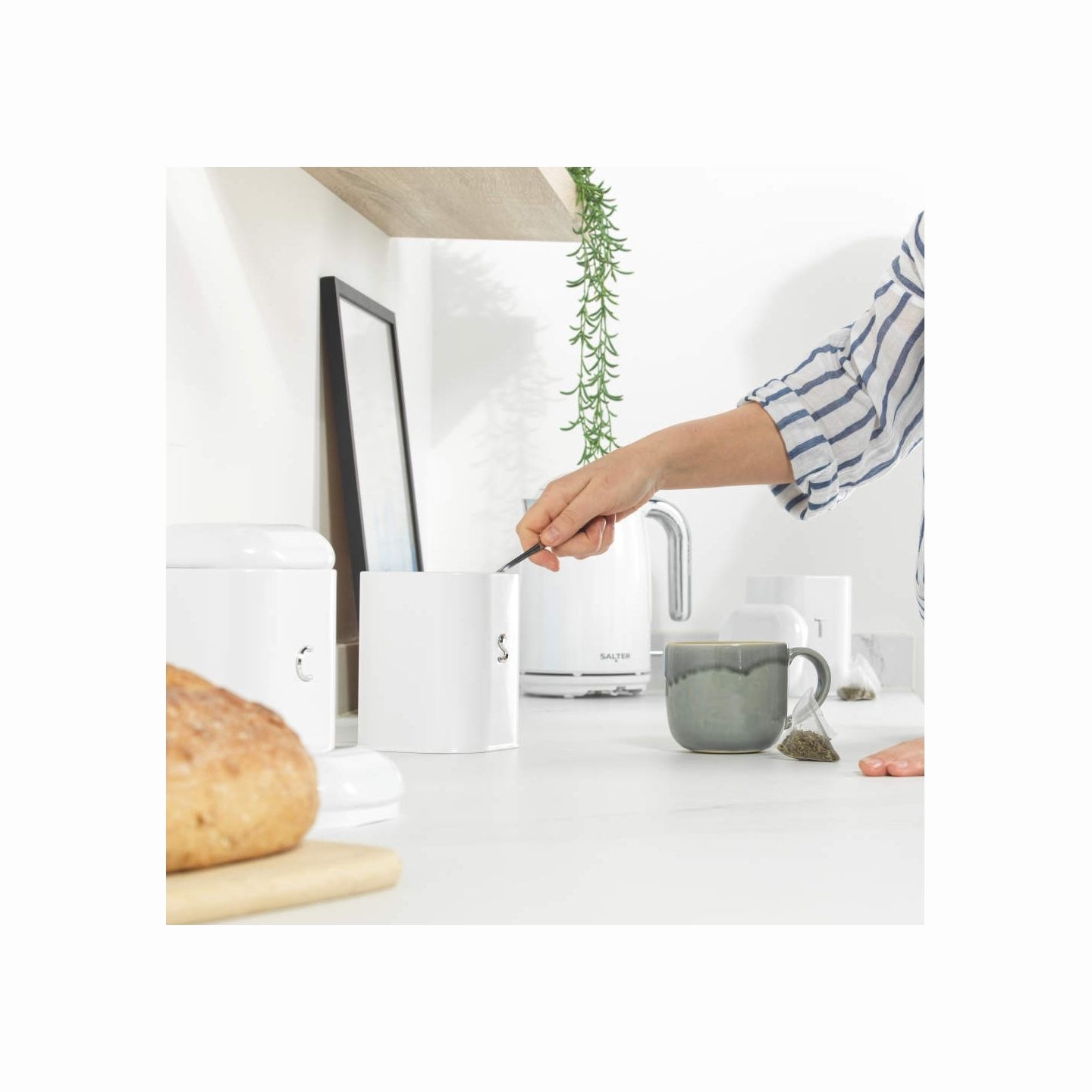 Salter BW14045EU7  Boston 4-Piece Countertop Set, Ice White