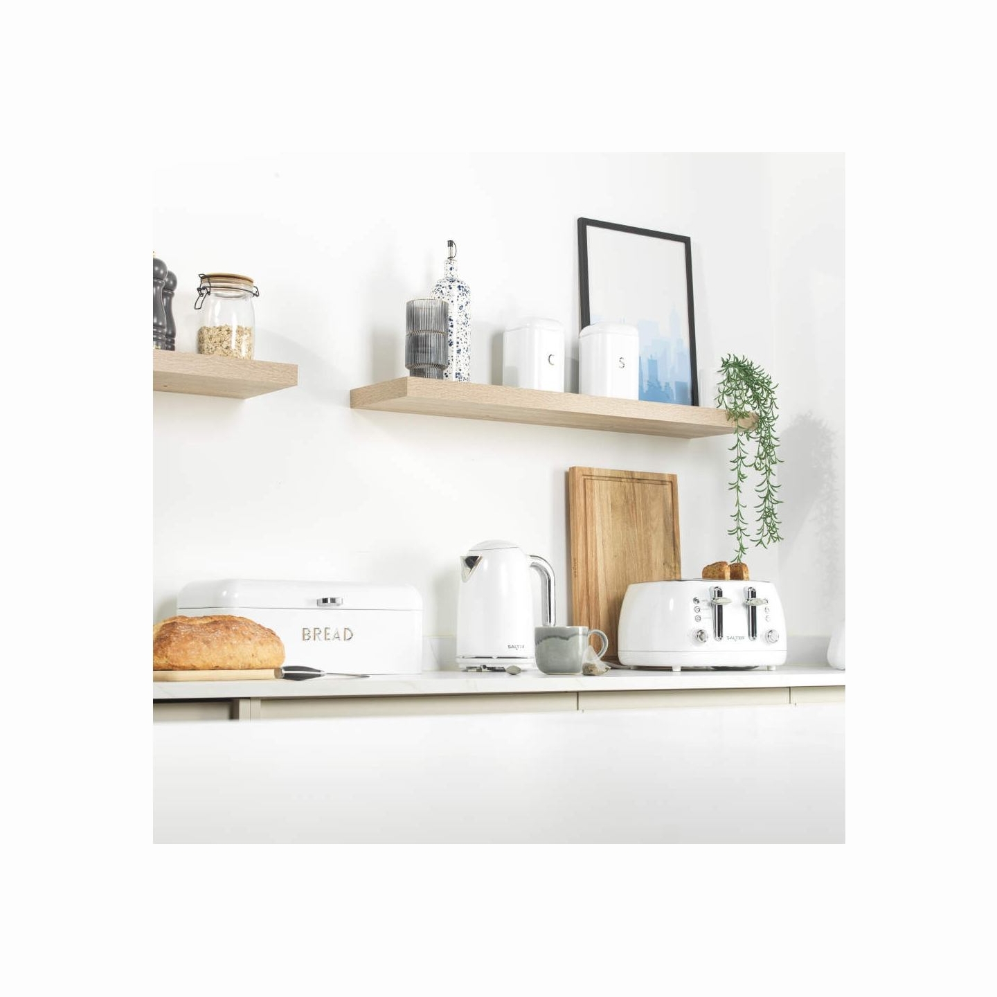 Salter BW14045EU7  Boston 4-Piece Countertop Set, Ice White
