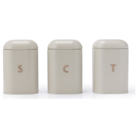 Salter BW13729OEU7 Pebble 3 Piece Canister Set Stone, Beige