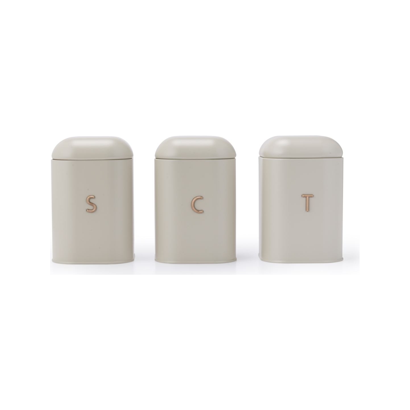 Salter BW13729OEU7 Pebble 3 Piece Canister Set Stone, Beige