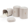 Salter BW13729OEU7 Pebble 3 Piece Canister Set Stone, Beige