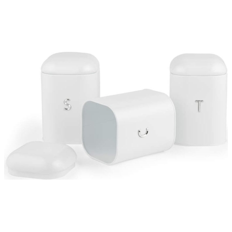 Salter BW14043EU7 Boston 3-Piece Canister Set, White