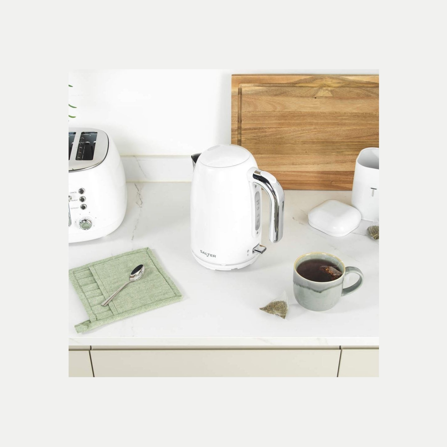 Salter BW14043EU7 Boston 3-Piece Canister Set, White