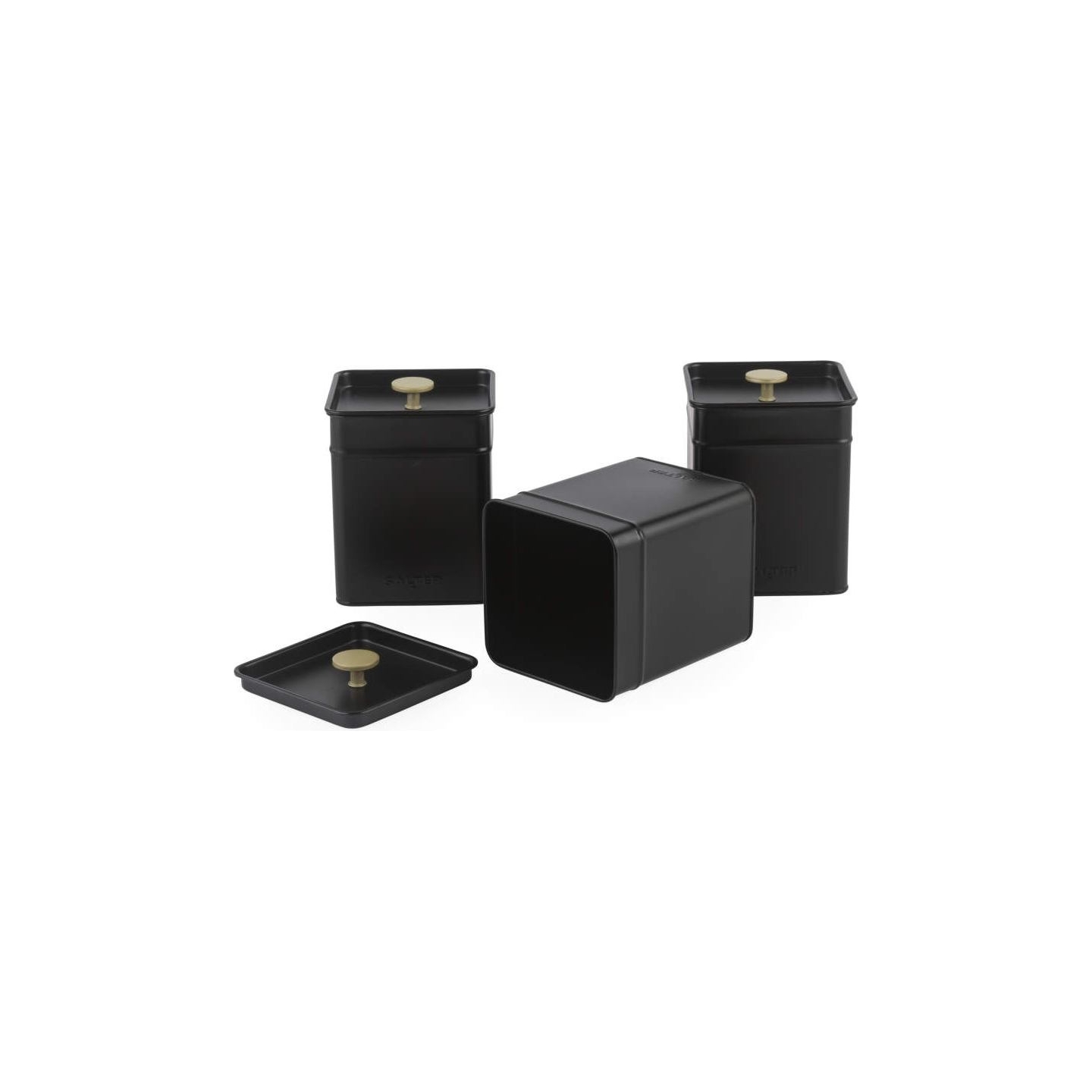 Salter BW14370 Alchemy 3-Piece Canister Set, Black