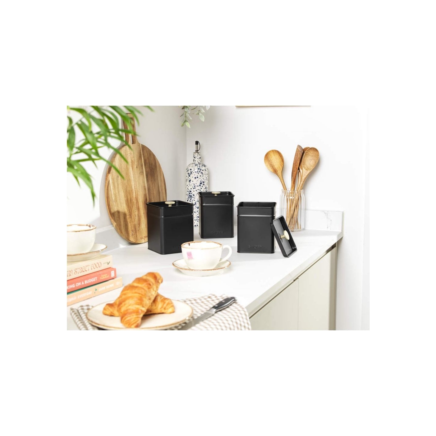 Salter BW14372 Alchemy 4-Piece Countertop Set, Black
