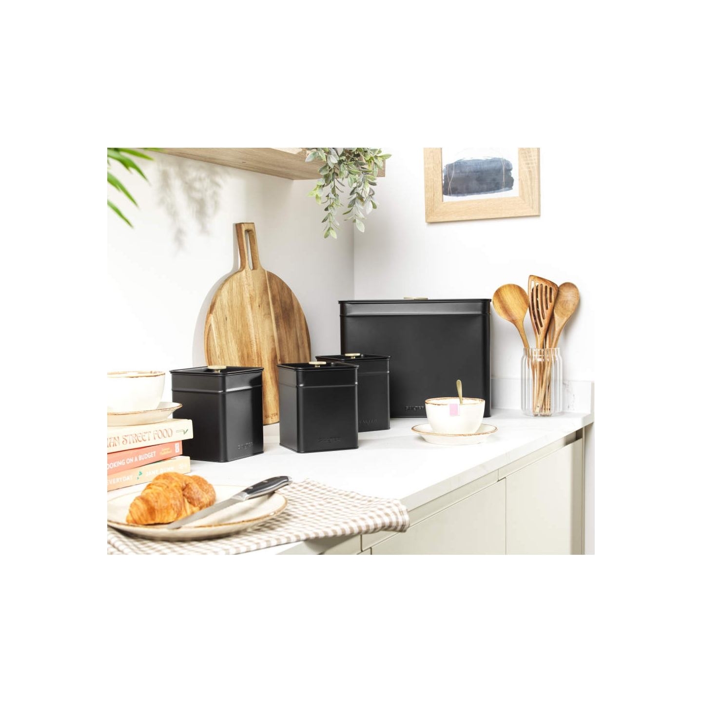 Salter BW14372 Alchemy 4-Piece Countertop Set, Black