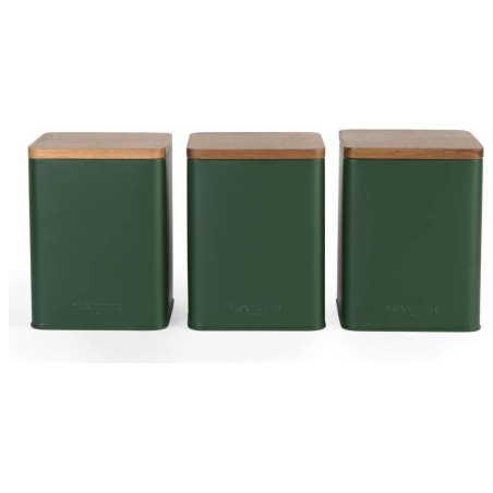 Salter BW12898G Toronto 3-Piece Canister Set, Green