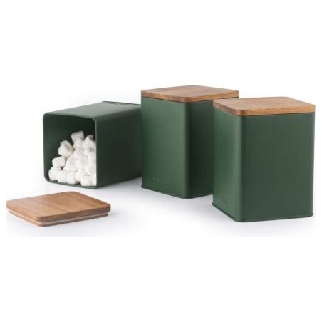 Salter BW12898G Toronto 3-Piece Canister Set, Green