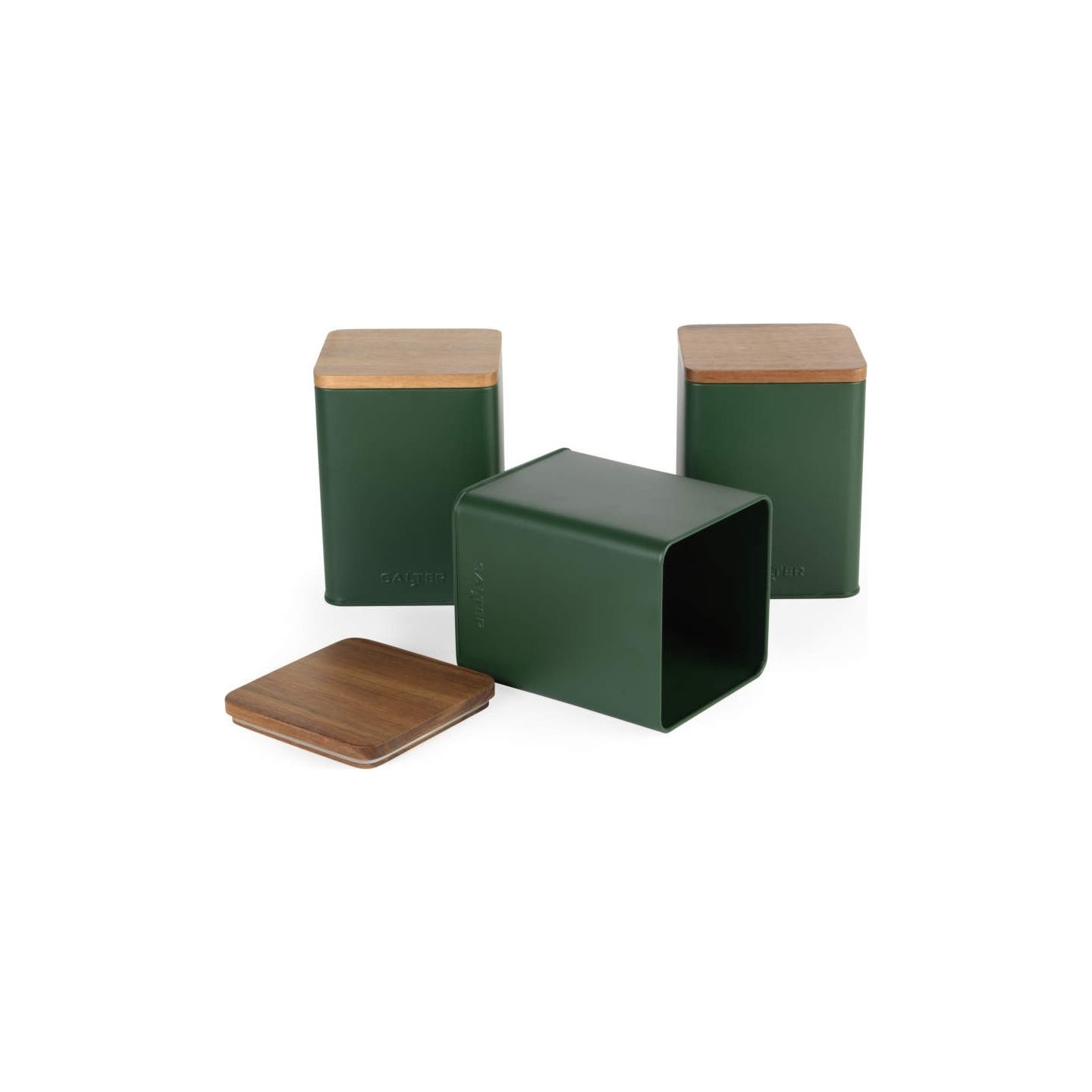 Salter BW12898G Toronto 3-Piece Canister Set, Green