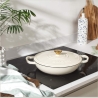 Salter BW13772C Chester 2.8L Shallow Cast Iron Casserole Pot 30 cm, Cream