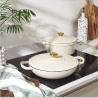 Salter BW13772C Chester 2.8L Shallow Cast Iron Casserole Pot 30 cm, Cream