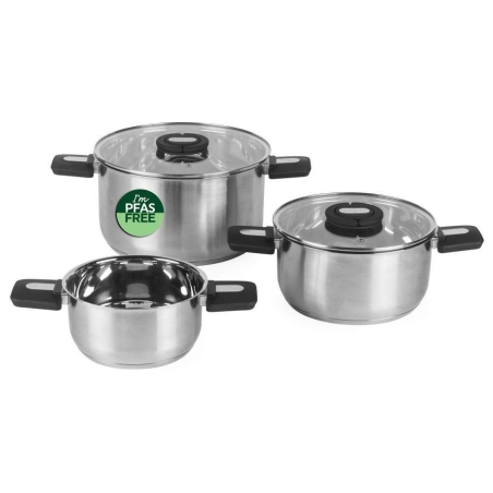 Salter BW14354 Stack-In Stainless Steel 3 Piece (16/22/24 cm) Stockpot Set