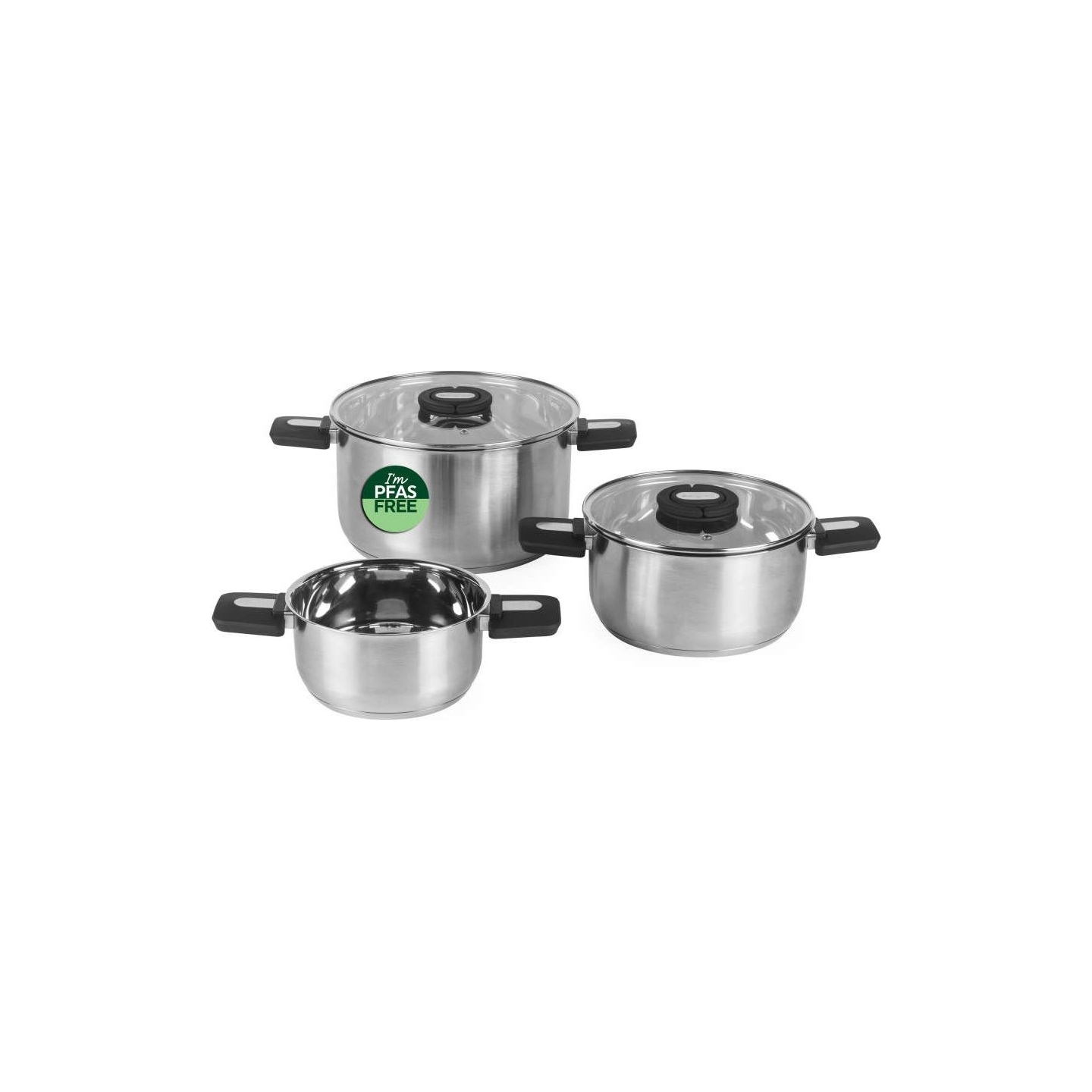 Salter BW14354 Stack-In Stainless Steel 3 Piece (16/22/24 cm) Stockpot Set