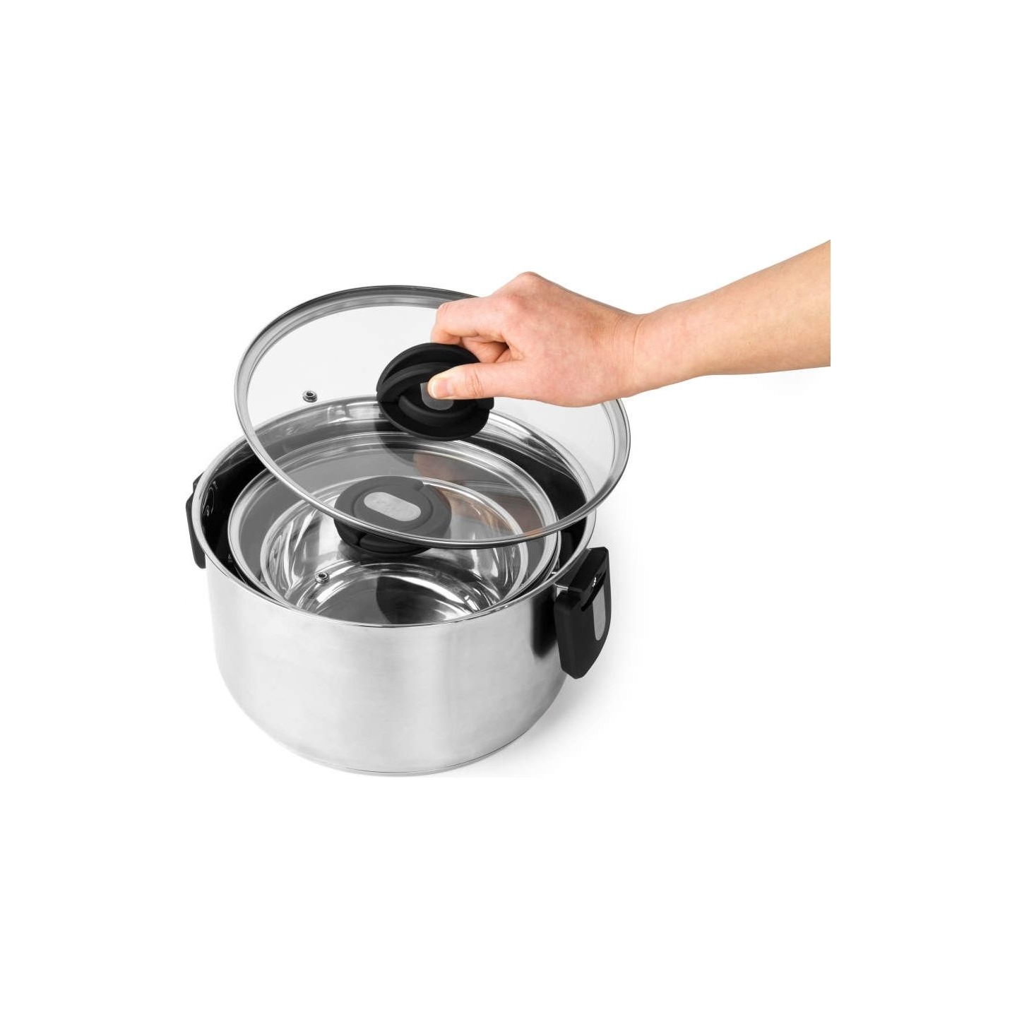 Salter BW14354 Stack-In Stainless Steel 3 Piece (16/22/24 cm) Stockpot Set
