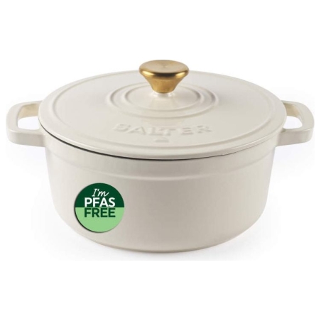 Salter BW13771C Chester 3.4L Cast Iron Casserole Pot 24 cm, Cream