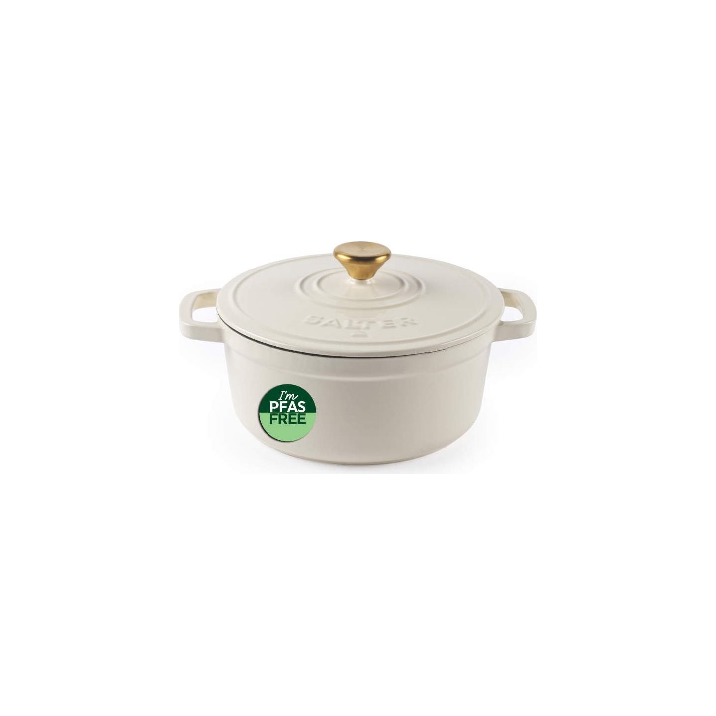 Salter BW13771C Chester 3.4L Cast Iron Casserole Pot 24 cm, Cream