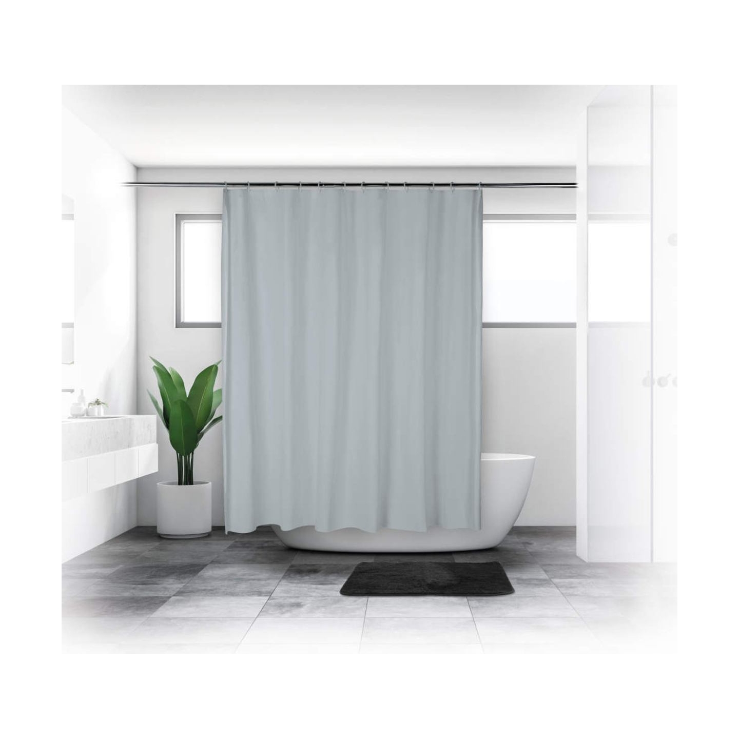 Beldray LA028268LGRYUFFEU7 Antibac Shower Curtain Gray