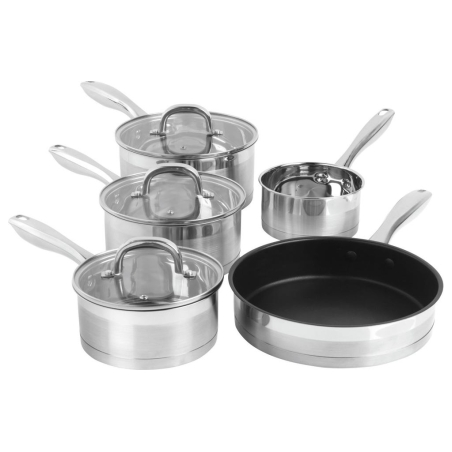 Salter BW06746EU7 Timeless Collection Stainless Steel 5 Piece Pan Set