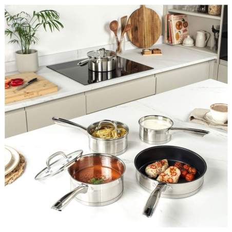 Salter BW06746EU7 Timeless Collection Stainless Steel 5 Piece Pan Set