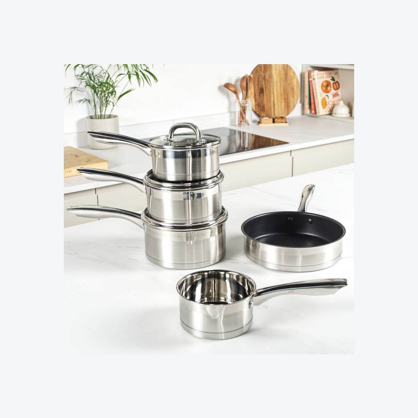 Salter BW06746EU7 Timeless Collection Stainless Steel 5 Piece Pan Set