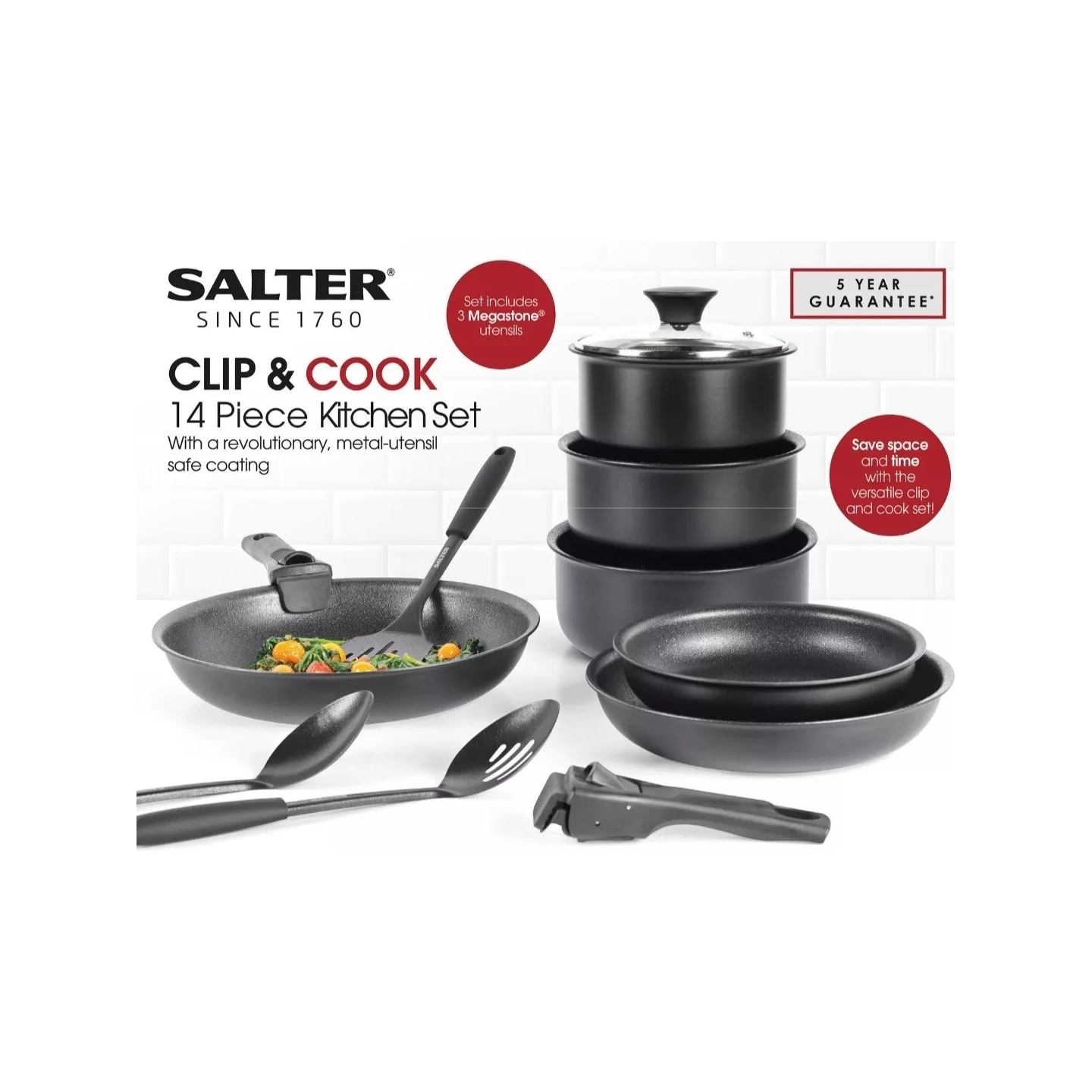Salter BW12055IS Clip & Cook 14-Piece Kitchen Set