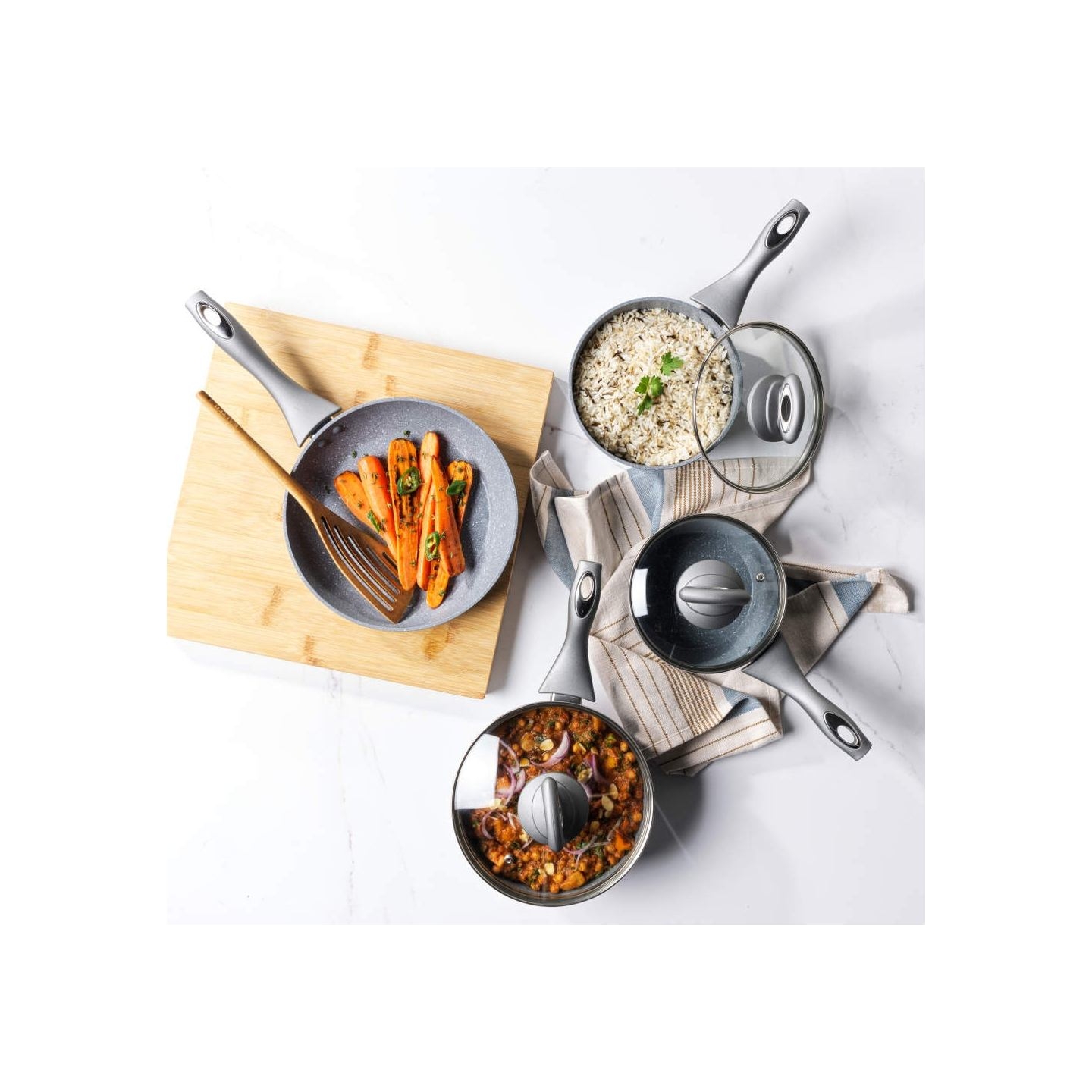 Salter BW04151G1EU7 Timeless Collection Stainless Steel 5 Piece Pan Set