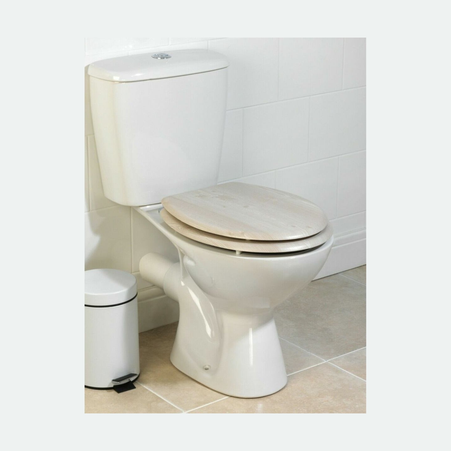Beldray LA033710WOAKPFEU7  Wooden MDF Toilet Seat,  White Oak