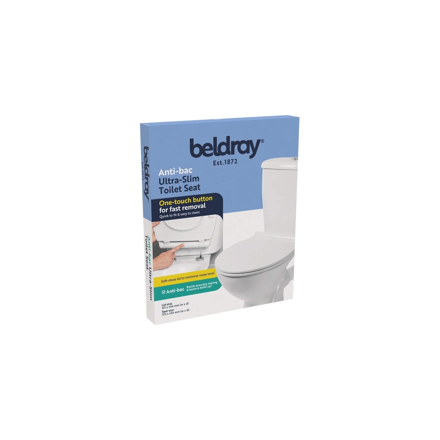 Beldray LA00000201WPEU7 Anti-bac Ultra-Slim Toilet Seat, White