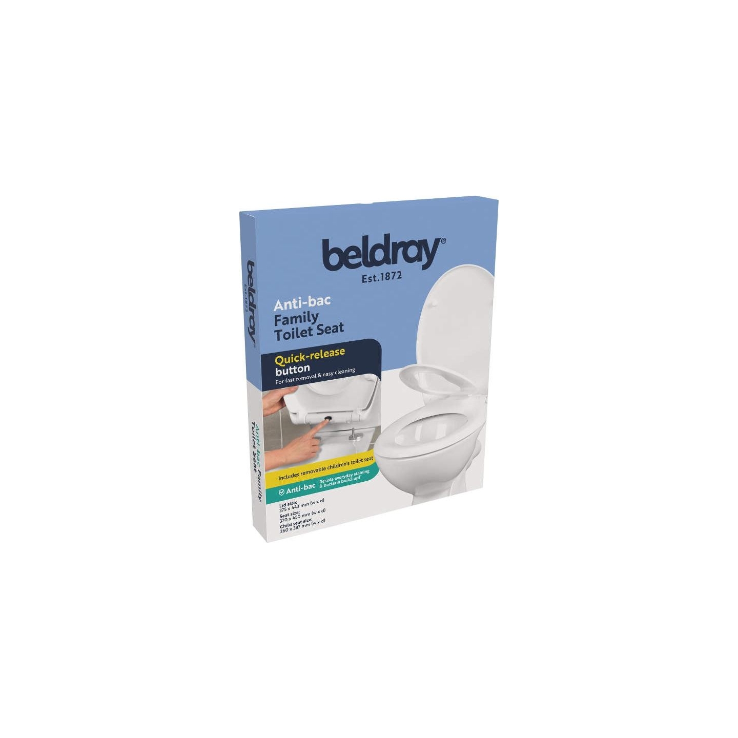 Beldray LA037185EU7 Anti-bac Family Toilet Seat, White