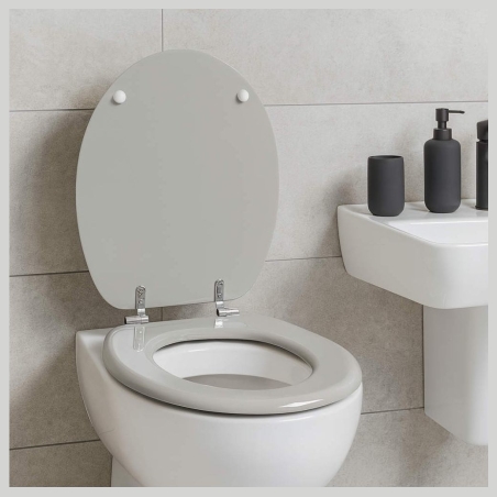 Beldray LA032355PGRY Wooden Toilet Seat, White