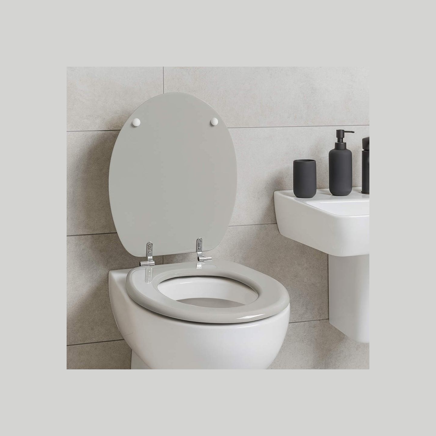 Beldray LA032355PGRY Wooden Toilet Seat, White