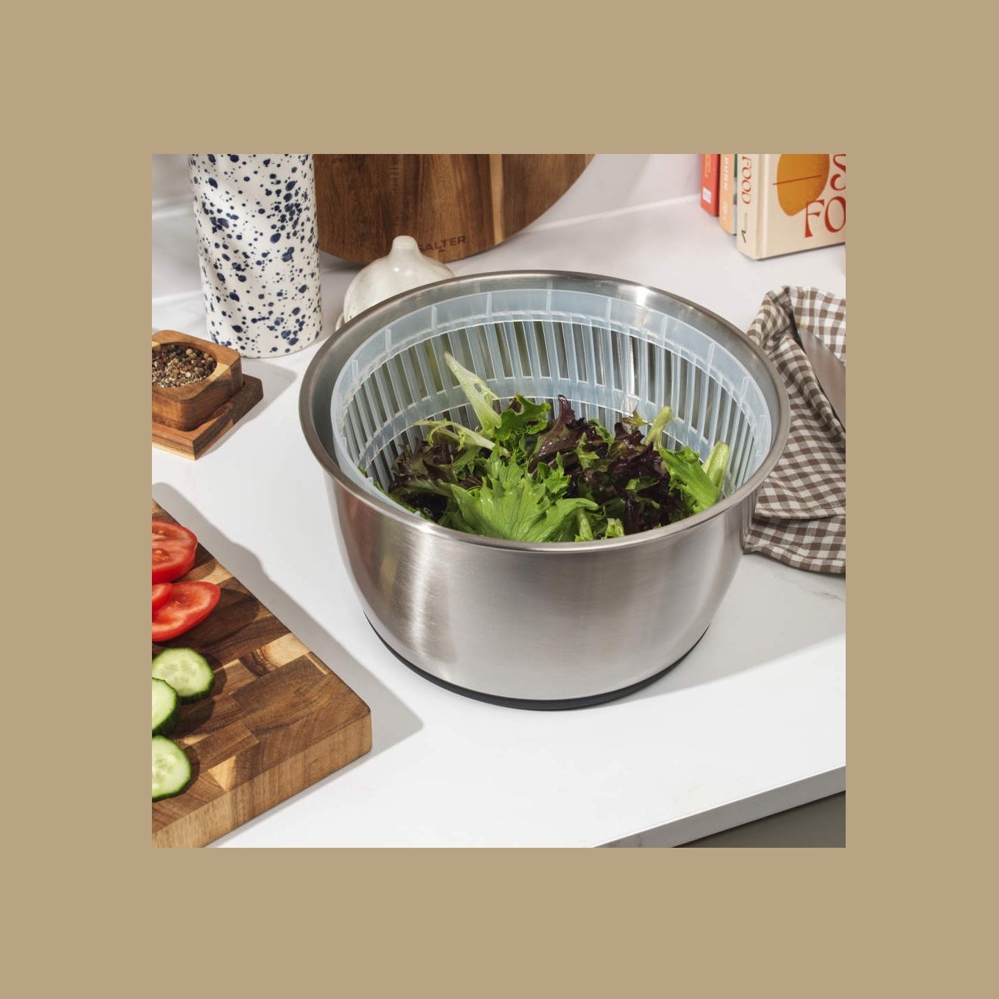 Salter BW14097 Salad Spinner 6L, Silver