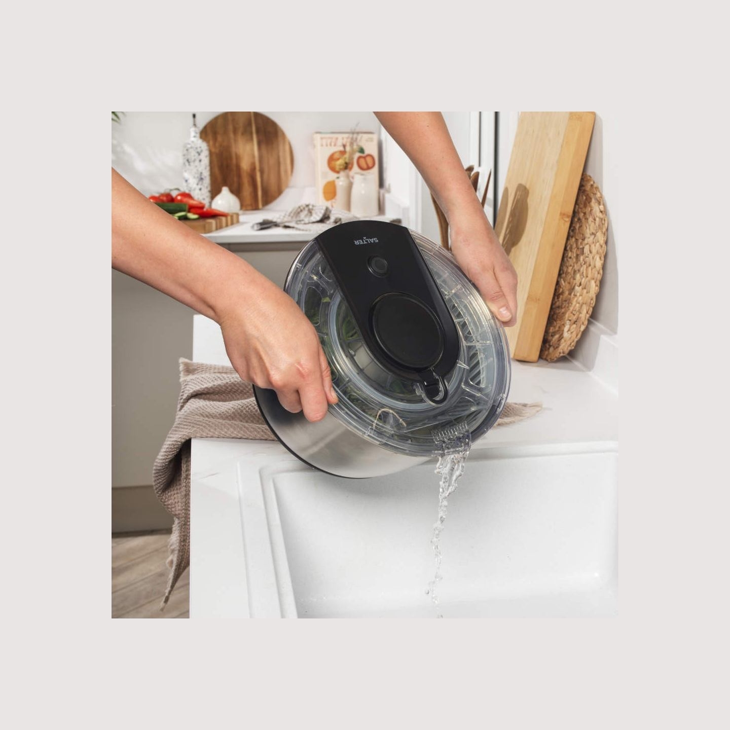 Salter BW14097 Salad Spinner 6L, Silver